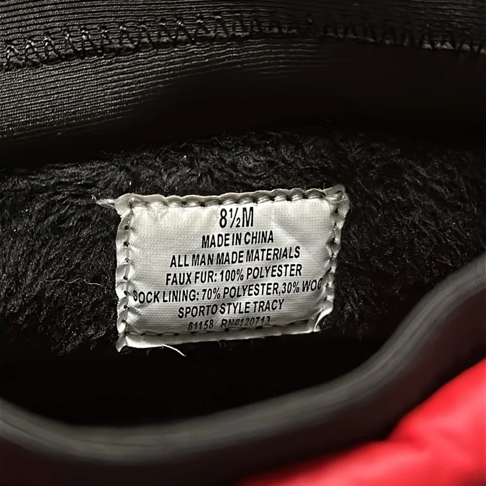 Sporto Tracy Red and Black Pull-On Waterproof Winter Sneaker Boots